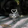 Alchemy Gothic AG-R211 Amourankh -- ankh black hearts pewter ring