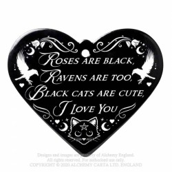 Alchemy Gothic CT11 Roses Are Black - Poetic Heart Trivet