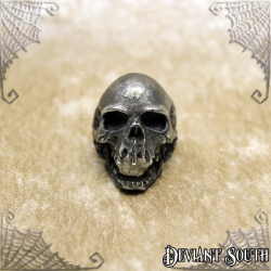 Stainless Steel Toothless Screaming Skull Ring - Antique Black