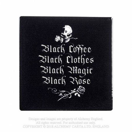 Alchemy Gothic CC10 Black Coffee Black Clothes... Individual Ceramic Coaster