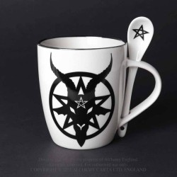 Alchemy Gothic ALMUG23 Baphomet: Mug and Spoon Set