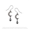 Alchemy Gothic E477B Tears of the Moon - Black (pair), Fine English Pewter