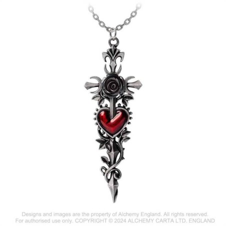 New Release! Alchemy Gothic P975 Cross of the Dark Kiss, Fine English Pewter