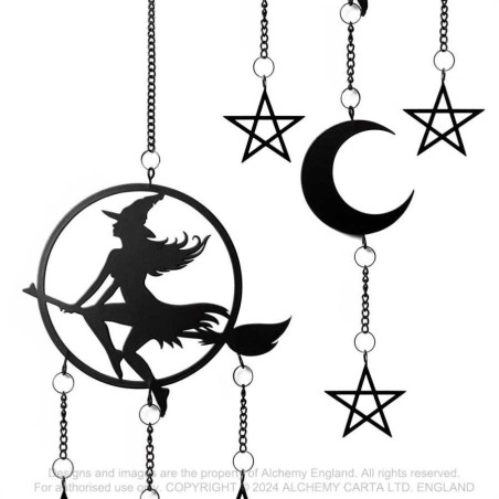 New Release! Alchemy Gothic HD29 Witch By Moonlight Hanging Decoration