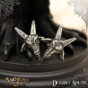 Alchemy Gothic E449 Baphomet -- ram's head pewter studs (pair)