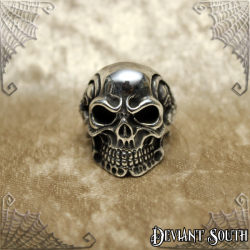 Stainless Steel Biker Skull Smiling Ring