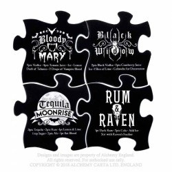 Alchemy Gothic CJ1 Gothic Cocktail Jigsaw Coasters (4 piece)