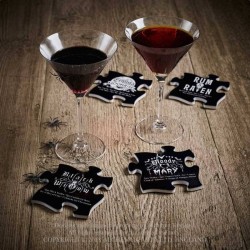 Alchemy Gothic CJ1 Gothic Cocktail Jigsaw Coasters (4 piece)