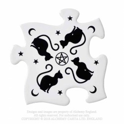 Alchemy Gothic CJ3 Black Cats Jigsaw Coasters (4 piece)