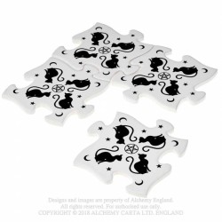 Alchemy Gothic CJ3 Black Cats Jigsaw Coasters (4 piece)