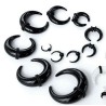 Horn with Rubbers Acrylic Single Ear Stretcher Taper - Black (single)