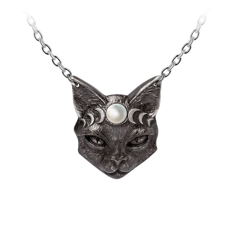 Alchemy Gothic P988 Mystic Moon Cat, Fine English Pewter