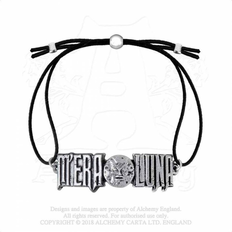 Alchemy Gothic AML4 M'era Luna: Moon Logo Bracelet Alchemy Gothic AML4 M'era Luna: Moon Logo Bracelet