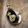 Deviant South Love Cats Locket, Silver 1.8mm Stainless Steel Chain