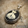 Deviant South Love Cats Locket, Silver 1.8mm Stainless Steel Chain