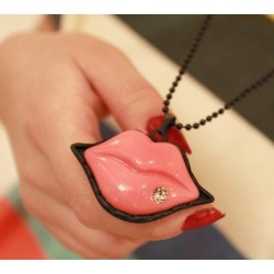 Pink Lips Necklace