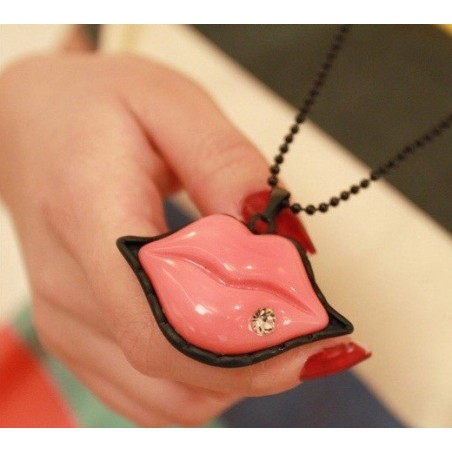 Pink Lips Necklace