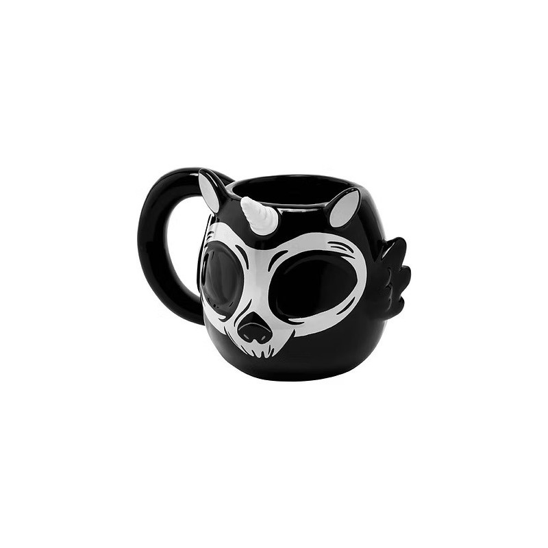 Killstar Monoceros Mug – Ceramic Unicorn-Shaped Cup with Print Detail, 350ml