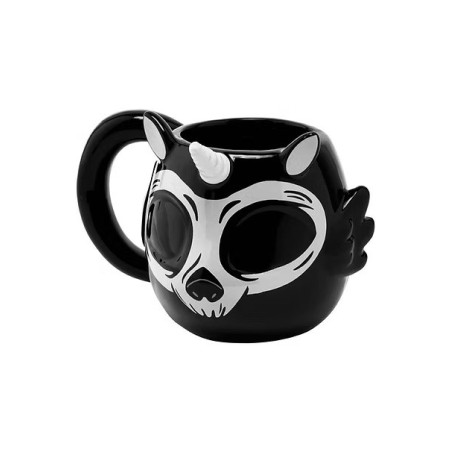 Killstar Monoceros Mug – Ceramic Unicorn-Shaped Cup with Print Detail, 350ml