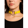 💛 Yellow PU Leather Heart Choker Collar