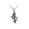 Alchemy Gothic P917 Flight of Airus -- petite dragon pewter pendant necklace