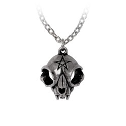 Alchemy Gothic P938 My Forever Friend -- cat skull pentagram