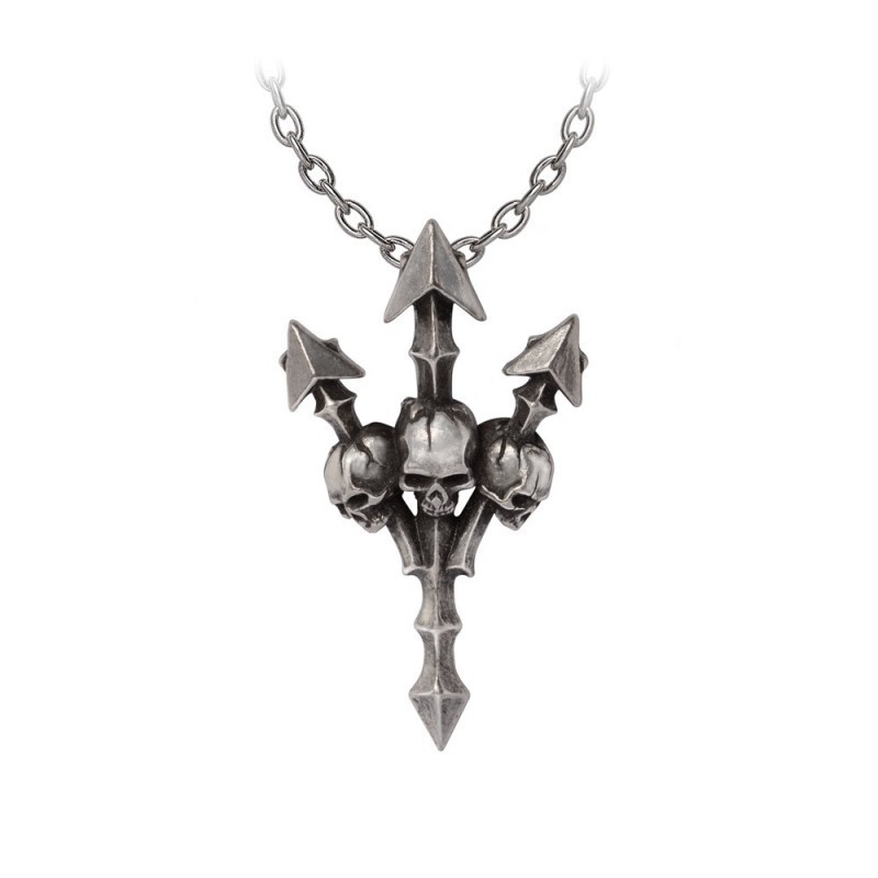 New Release! Alchemy Gothic P998 Deadly Trident -- Fine English Pewter necklace