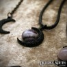 Amethyst Full Moon Black Crescent Moon Necklace