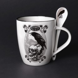 New Release! Alchemy Gothic ALMUG25 Poe's Raven: Mug and Spoon Set