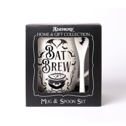 Alchemy Gothic ALMUG21 Bat Brew: Mug and Spoon Set