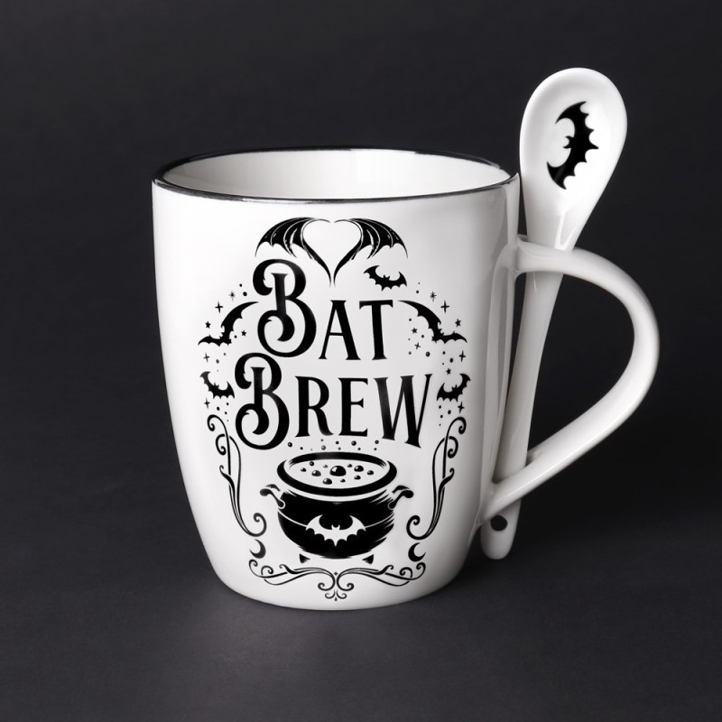 Alchemy Gothic ALMUG21 Bat Brew: Mug and Spoon Set