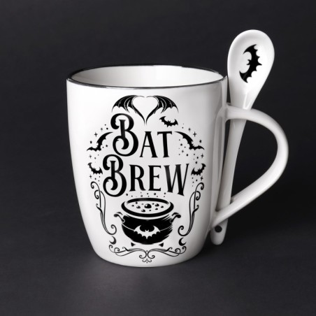 Alchemy Gothic ALMUG21 Bat Brew: Mug and Spoon Set