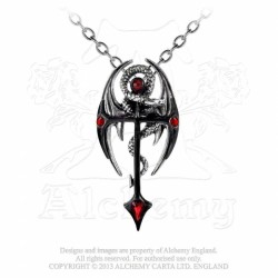 Alchemy Gothic P417 Draconkreuz pewter pendant necklace