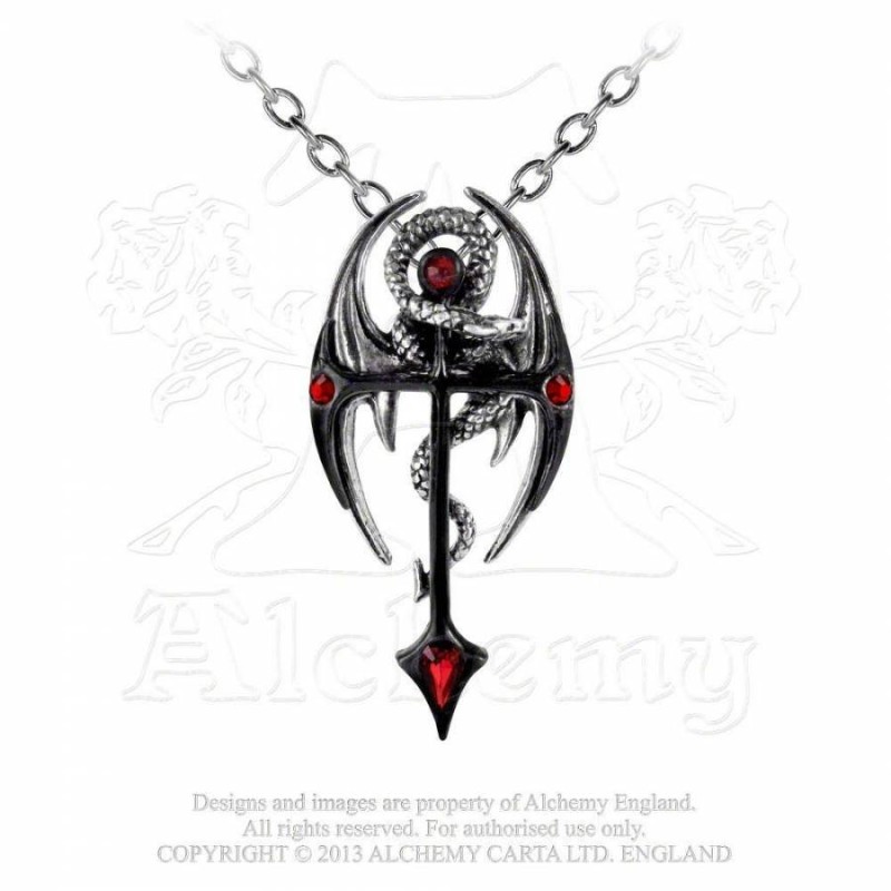 Alchemy Gothic P417 Draconkreuz pewter pendant necklace