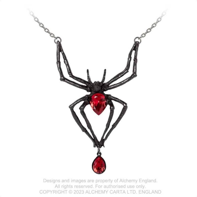 Alchemy Gothic P432B Black Widow pendant necklace