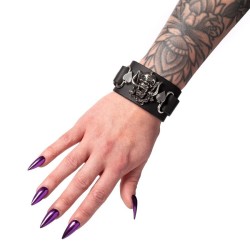 Alchemy Gothic HRWL462 Motorhead: Warpig Leather Wristband