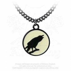 Alchemy Gothic P735 Caw at the Moon Pewter Pendant
